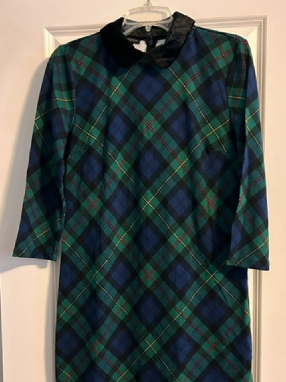 NWT Talbots Black Watch Tartan Plaid A-Line Dress, M